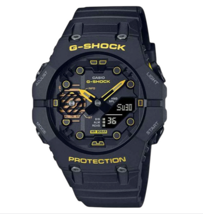 Mens G-Shock Caution Yellow Dual Display Smartwatch