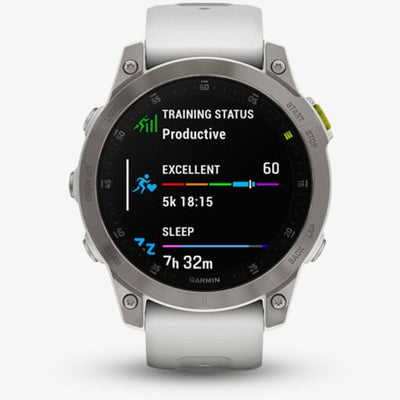 Garmin Mens Epix2 47mm Titanium Silver Case Smartwatch