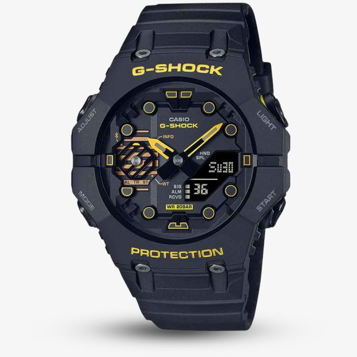 Mens G-Shock Caution Yellow Dual Display Smartwatch